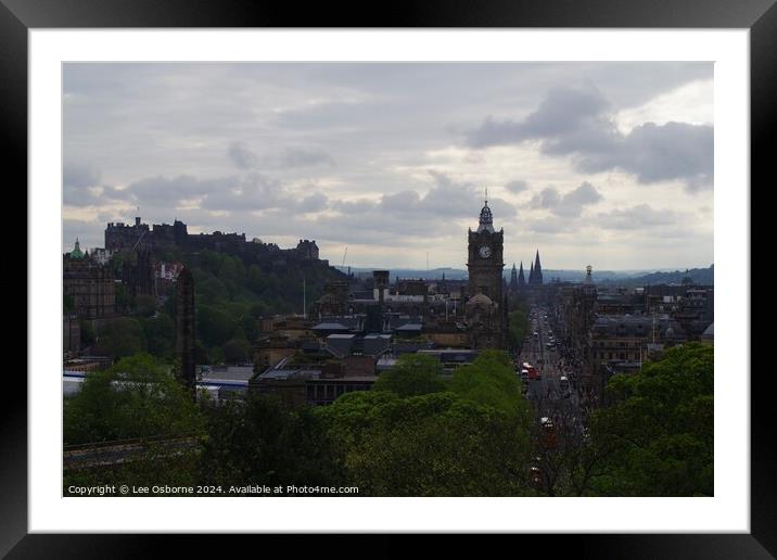 Edinburgh Skyline from Calton Hill 5 Framed Mounted Print by Lee Osborne