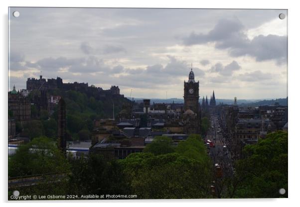Edinburgh Skyline from Calton Hill 5 Acrylic by Lee Osborne