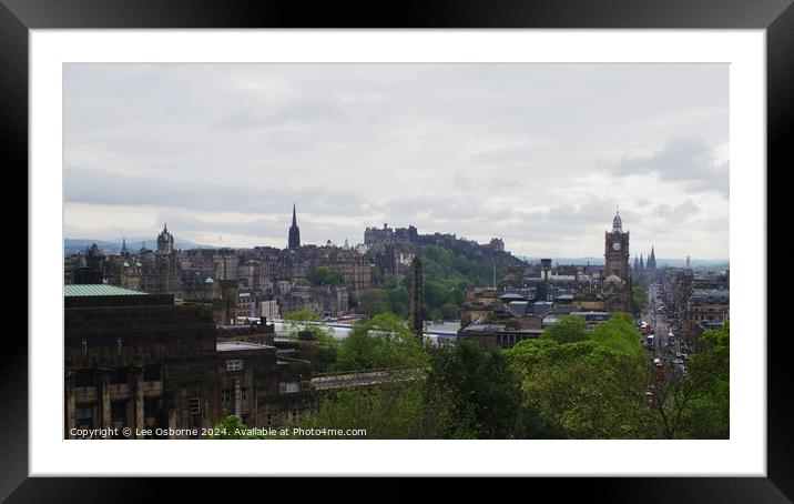 Edinburgh Skyline from Calton Hill 6 Framed Mounted Print by Lee Osborne