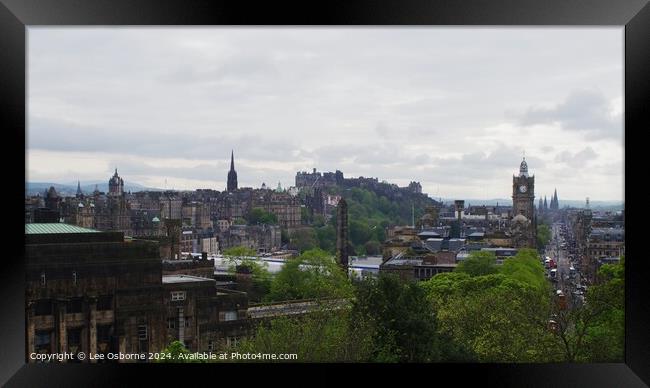 Edinburgh Skyline from Calton Hill 6 Framed Print by Lee Osborne