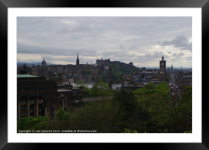 Edinburgh Skyline from Calton Hill 7 Framed Mounted Print by Lee Osborne