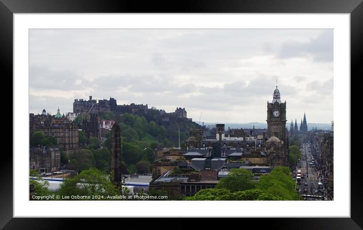 Edinburgh Skyline from Calton Hill 8 Framed Mounted Print by Lee Osborne
