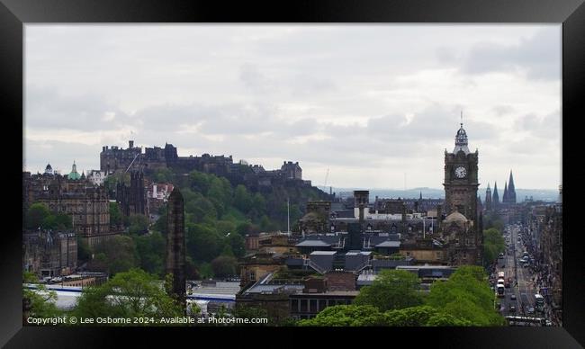 Edinburgh Skyline from Calton Hill 8 Framed Print by Lee Osborne