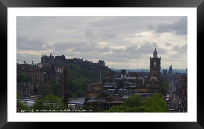 Edinburgh Skyline from Calton Hill 9 Framed Mounted Print by Lee Osborne