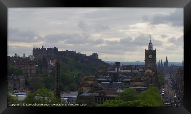 Edinburgh Skyline from Calton Hill 9 Framed Print by Lee Osborne