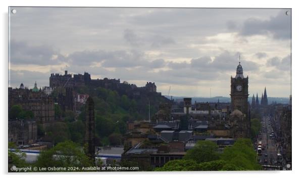 Edinburgh Skyline from Calton Hill 9 Acrylic by Lee Osborne