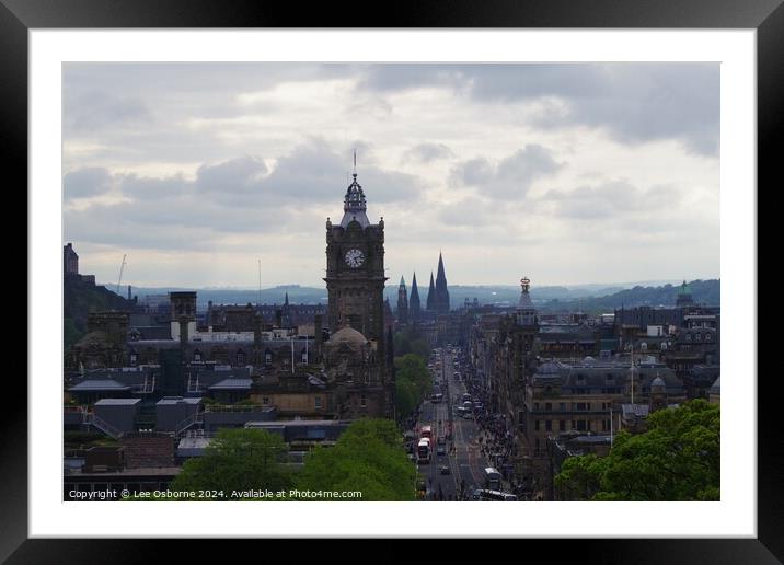 Edinburgh Skyline from Calton Hill 10 Framed Mounted Print by Lee Osborne
