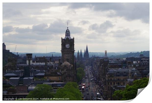 Edinburgh Skyline from Calton Hill 10 Print by Lee Osborne