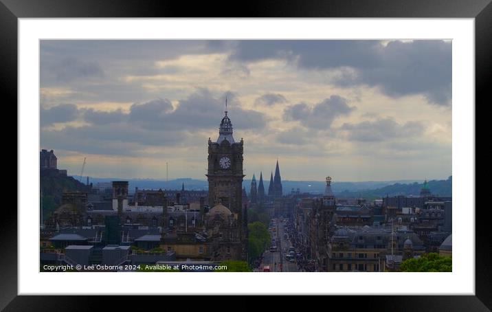 Edinburgh Skyline from Calton Hill 11 Framed Mounted Print by Lee Osborne