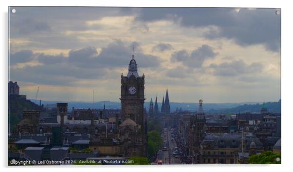 Edinburgh Skyline from Calton Hill 11 Acrylic by Lee Osborne