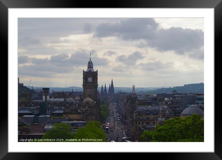 Edinburgh Skyline from Calton Hill 12 Framed Mounted Print by Lee Osborne