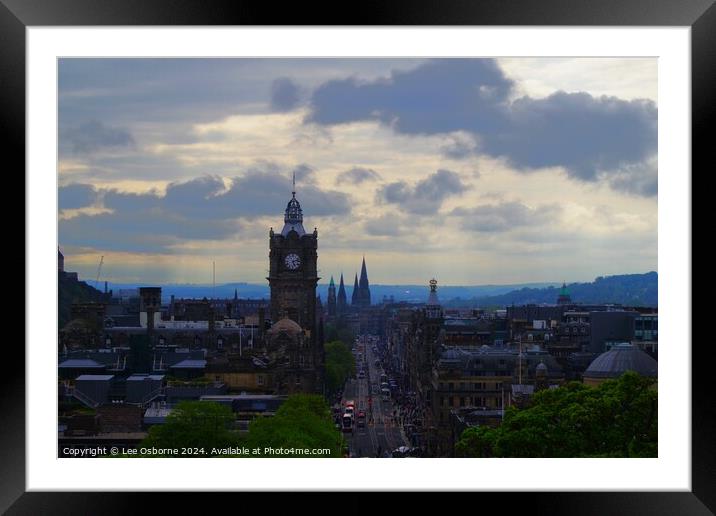 Edinburgh Skyline from Calton Hill 13 Framed Mounted Print by Lee Osborne