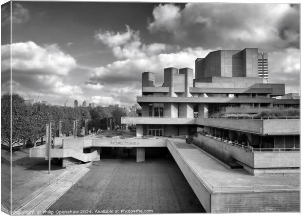 National Theatre London Canvas Print by Philip Openshaw