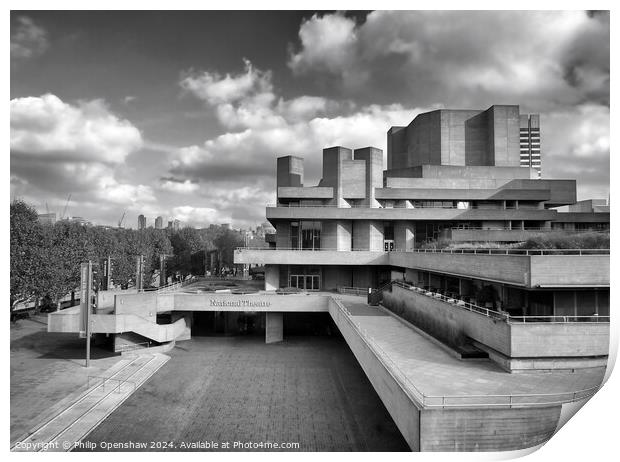 National Theatre London Print by Philip Openshaw