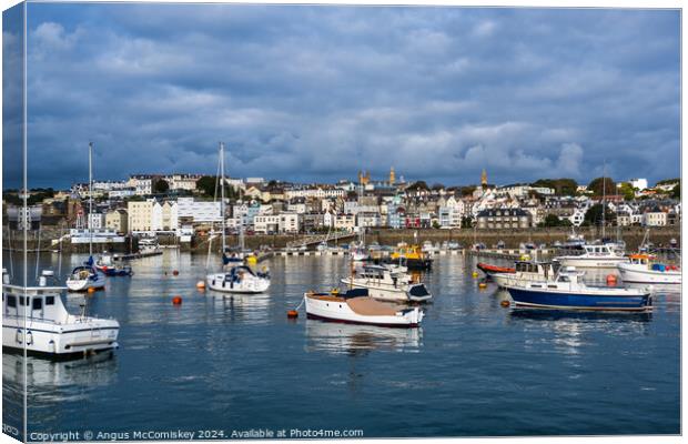 St Peter Port harbour in Guernsey, Channel Islands Canvas Print by Angus McComiskey