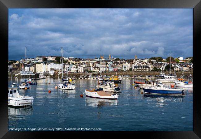 St Peter Port harbour in Guernsey, Channel Islands Framed Print by Angus McComiskey