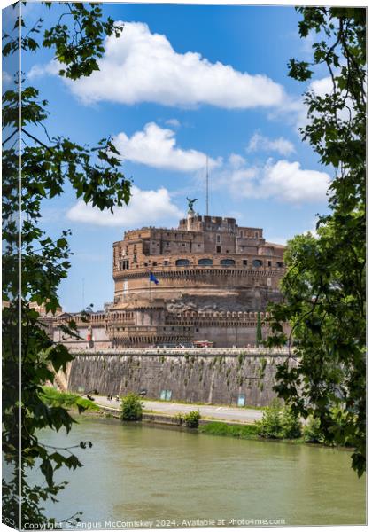 Castel Sant' Angelo in Rome, Italy Canvas Print by Angus McComiskey