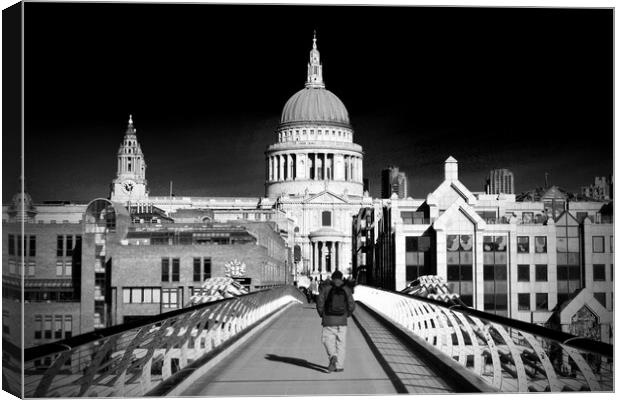 St Paul's Cathedral London Millennium Bridge Canvas Print by Andy Evans Photos