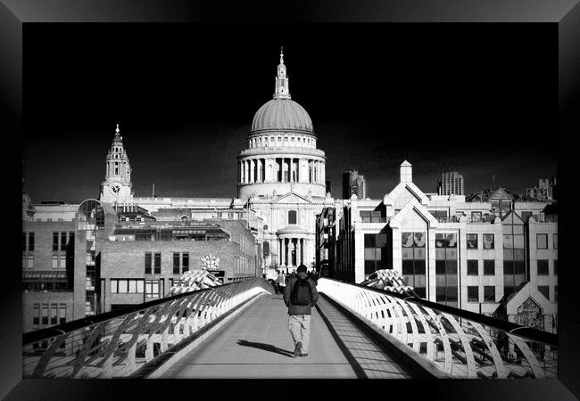 St Paul's Cathedral London Millennium Bridge Framed Print by Andy Evans Photos