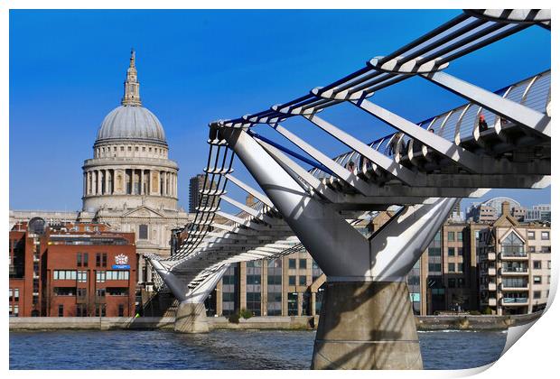 St Paul's Cathedral London Millennium Bridge Print by Andy Evans Photos