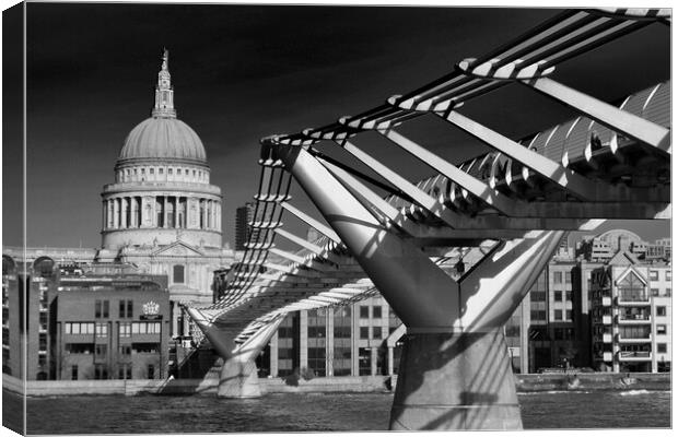 St Paul's Cathedral London Millennium Bridge Canvas Print by Andy Evans Photos