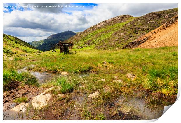 Remnants of Welsh Copper Mining in Snowdonia Print by Pearl Bucknall