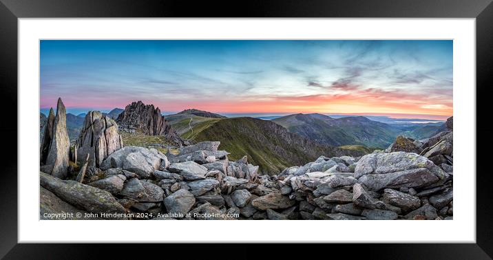 Snowdonia panorama Framed Mounted Print by John Henderson