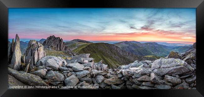 Snowdonia panorama Framed Print by John Henderson