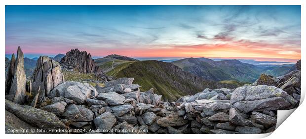 Snowdonia panorama Print by John Henderson