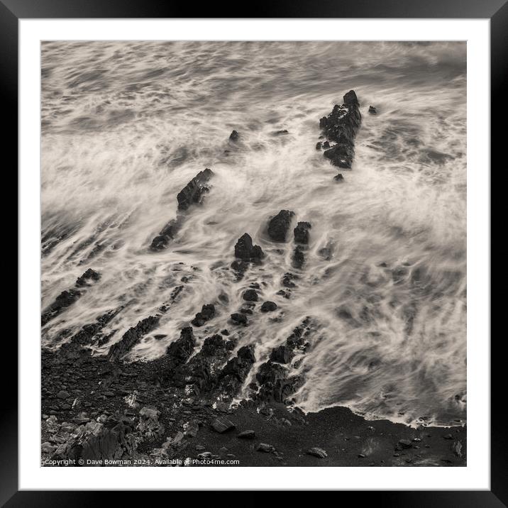 Sandymouth Surf Framed Mounted Print by Dave Bowman