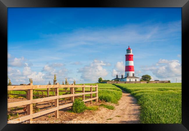 Happisburgh Lighthouse, North Norfolk, UK Framed Print by Richard O'Donoghue