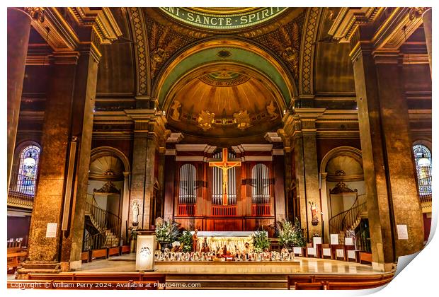 Basilica Altar Creche Saint Pothin Church Lyon France Print by William Perry