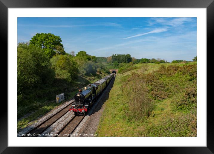 Clun Castle at Whiteball Summit  Framed Mounted Print by Rob Hawkins