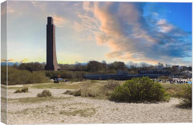 Nice view at the submarine u-995 at the beach of Laboe in Germany on a sunny day Canvas Print by Michael Piepgras