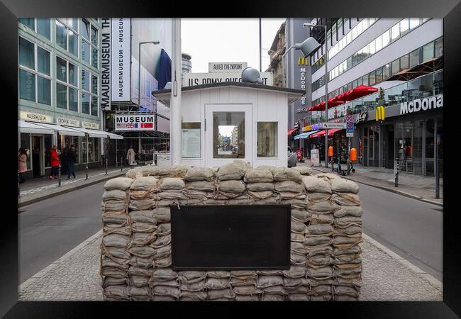 View of the famous Checkpoint Charlie in Berlin Framed Print by Michael Piepgras