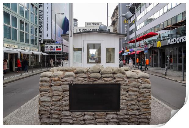 View of the famous Checkpoint Charlie in Berlin Print by Michael Piepgras