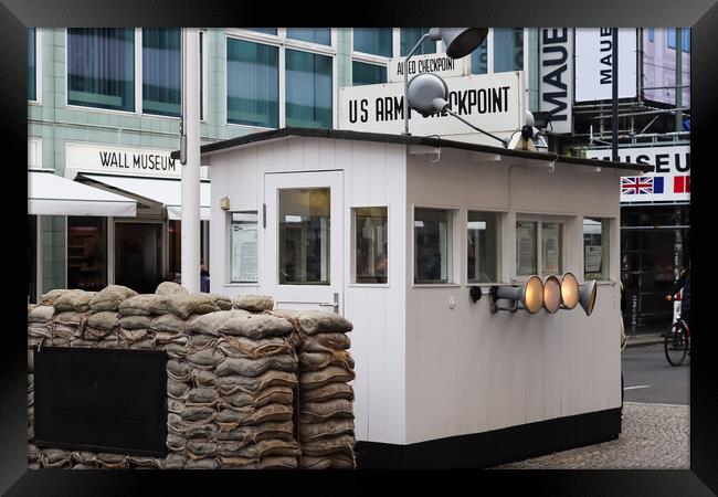 View of the famous Checkpoint Charlie in Berlin Framed Print by Michael Piepgras