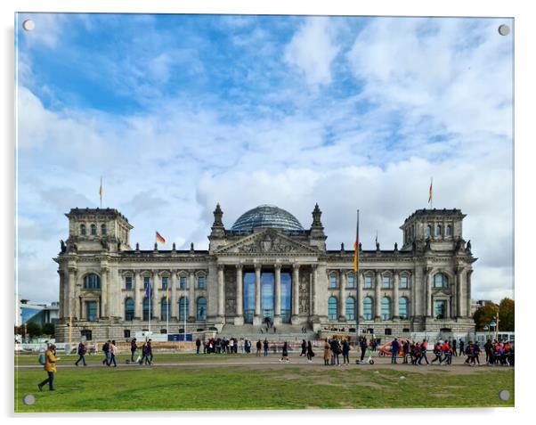 Building of the German Reichstag in Berlin on the holiday on 3 October Acrylic by Michael Piepgras