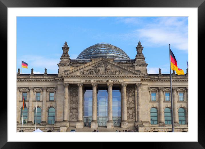 Building of the German Reichstag in Berlin on the holiday on 3 October Framed Mounted Print by Michael Piepgras