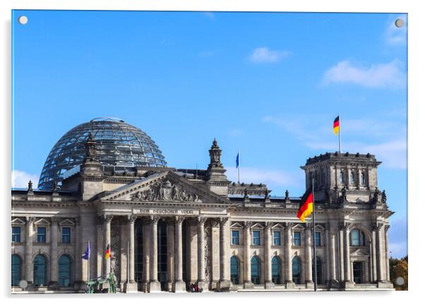 Building of the German Reichstag in Berlin on the holiday on 3 October Acrylic by Michael Piepgras