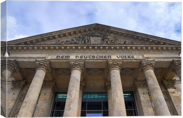 Building of the German Reichstag in Berlin on the holiday on 3 October Canvas Print by Michael Piepgras