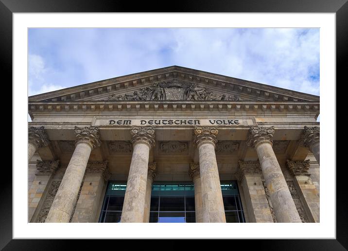 Building of the German Reichstag in Berlin on the holiday on 3 October Framed Mounted Print by Michael Piepgras