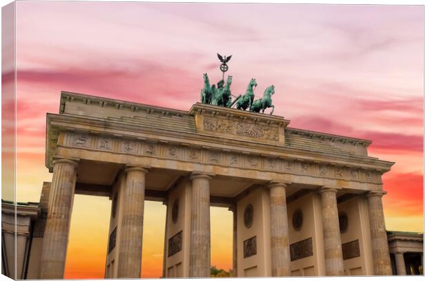 The Brandenburg Gate on the 3 October holiday in Berlin Canvas Print by Michael Piepgras