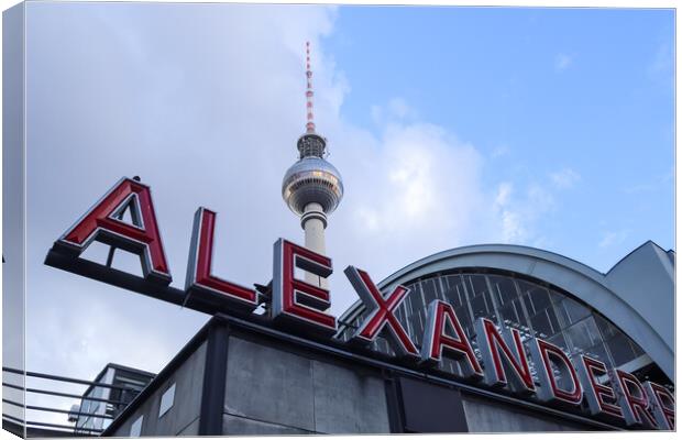 View of the famous Alexanderplatz in Berlin Mitte during daytime Canvas Print by Michael Piepgras