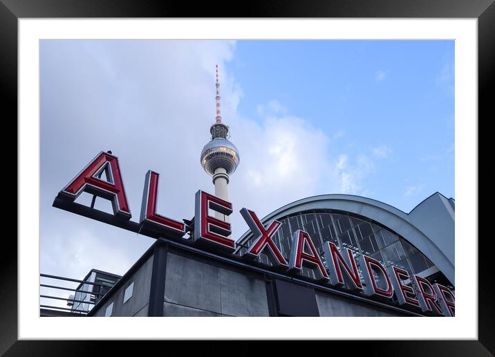 View of the famous Alexanderplatz in Berlin Mitte during daytime Framed Mounted Print by Michael Piepgras