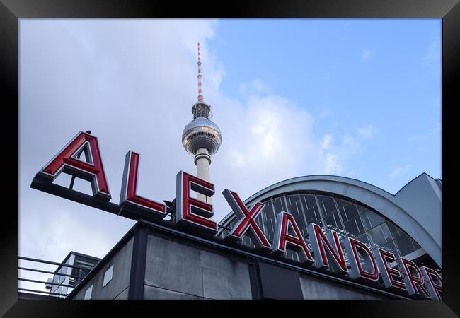 View of the famous Alexanderplatz in Berlin Mitte during daytime Framed Print by Michael Piepgras