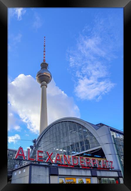 View of the famous Alexanderplatz in Berlin Mitte during daytime Framed Print by Michael Piepgras