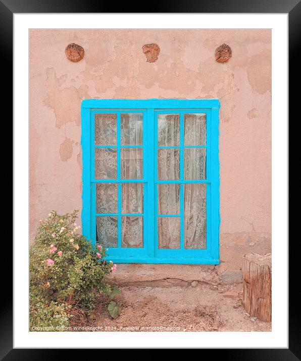 Turquoise Window - New Mexico Framed Mounted Print by Tom Windeknecht
