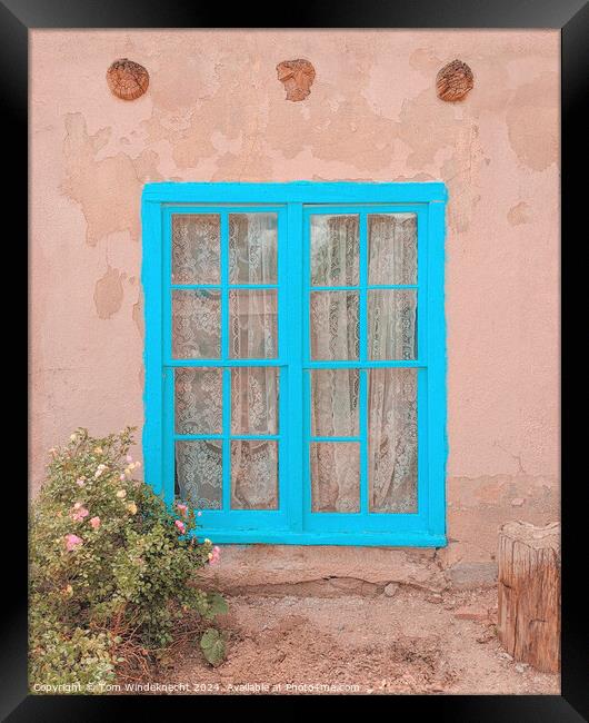 Turquoise Window - New Mexico Framed Print by Tom Windeknecht