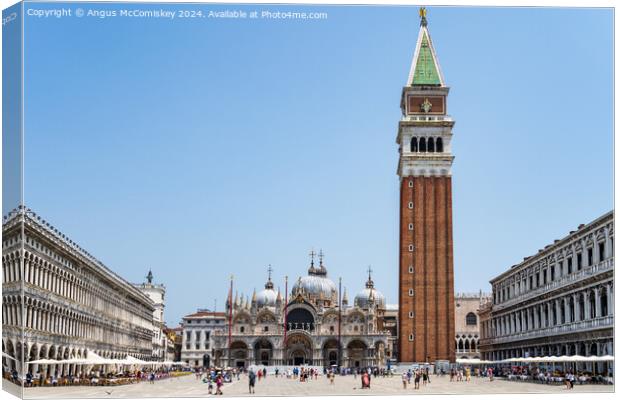 St Mark’s Square in Venice, Italy Canvas Print by Angus McComiskey
